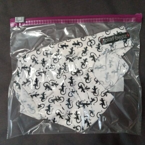 NWOT RARE OLAF BENZ DESIGNER 1" SWIM BRIEF, WHITE GECKO DESIGN, SIZE "S" - Picture 5 of 7